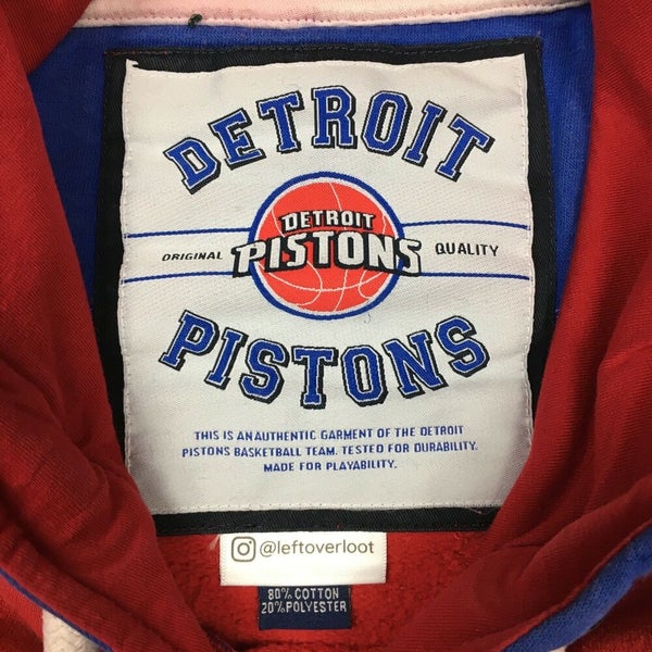 Y2K Detroit Pistons DP Logo Pullover Crewneck Sweatshirt NBA Basektball (L)