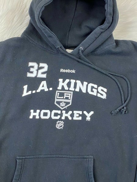 Reebok Los Angeles LA Kings Mens Pullover Hoodie Small Black Cotton  Polyester