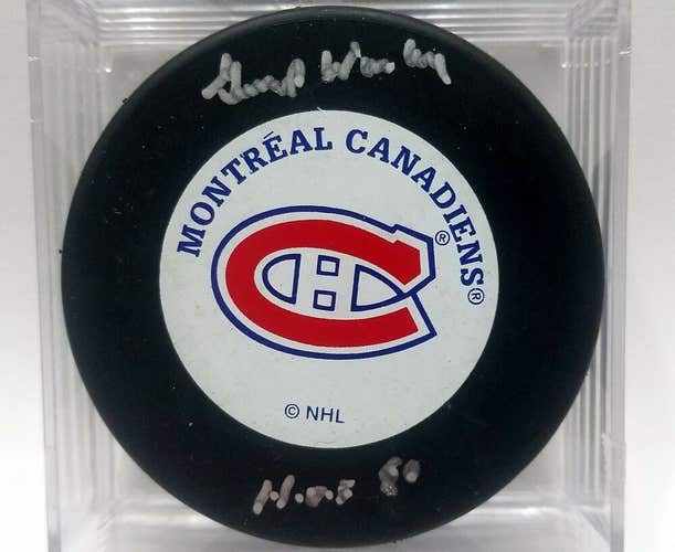 GUMP WORSLEY Montreal Canadiens AUTOGRAPHED Signed NHL Hockey Puck HOF 1980