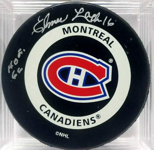 ELMER LACH Montreal Canadiens AUTOGRAPHED Signed Official NHL Hockey GAME PUCK