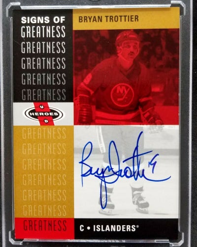 2000-01 Upper Deck Heroes Signs of Greatness Bryan Trottier ON CARD AUTO