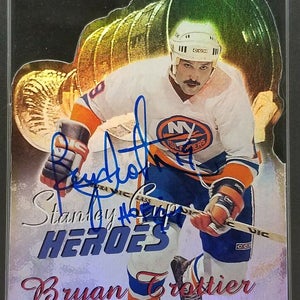 2000-01 Topps Stanley Cup Heroes BRYAN TROTTIER IN PERSON AUTO Card w/COA