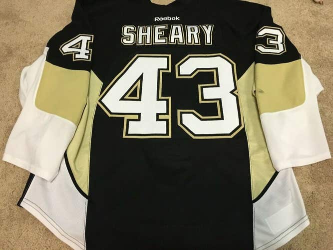 CONOR SHEARY 15'16 ROOKIE Cup yr Pittsburgh Penguins Set 2 Game Worn Used Jersey