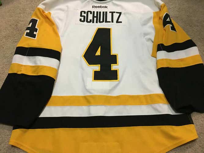 JUSTIN SCHULTZ 16'17 50 yr patch Pittsburgh Penguins Game Worn Used Jersey COA