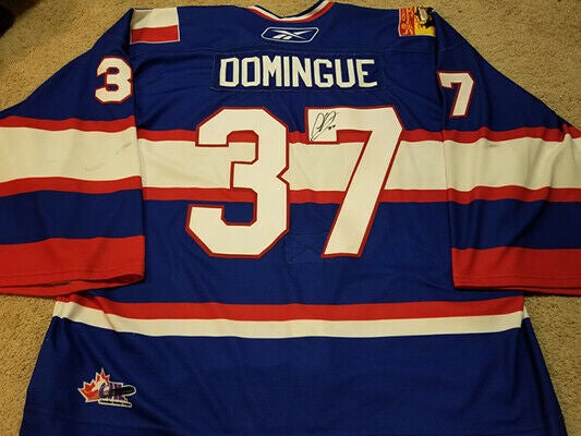 LOUIS DOMINGUE 08'09 Signed Moncton Wildcats PHOTOMATCHED Game Worn Jersey
