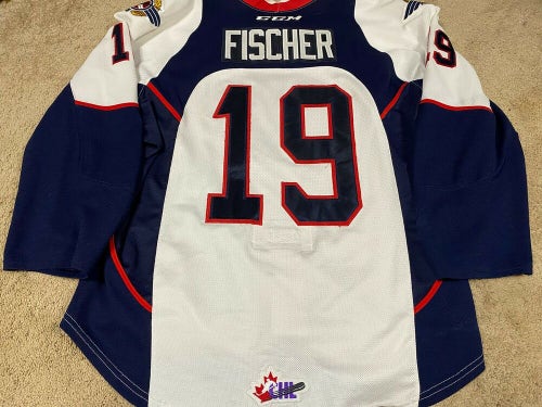 CHRISTIAN FISCHER 15'16 Windsor Spitfires OHL Game Worn Used Jersey coyotes