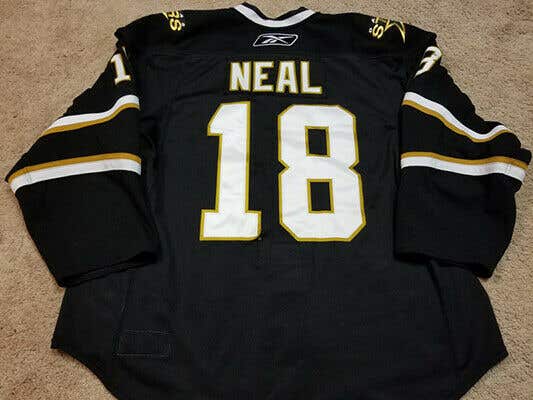 JAMES NEAL 10'11 Dallas Stars Black Set 2 PHOTOMATCHED Game Worn Used Jersey COA