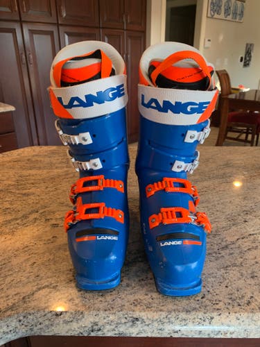 Kid's Used Lange Racing RS Ski Boots Stiff Flex