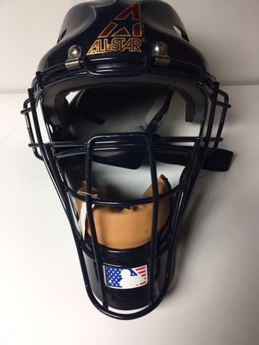 All-Star MVP2300 Adult MVP Hockey Style Catchers Helmet Navy (No Trades)