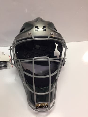 New Under Armour UAHG-A Two-Tone Catcher's Headgear Dark Green/Silver (No Trades)