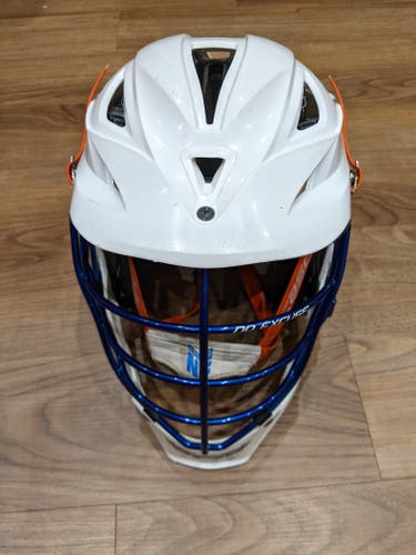 Used Cascade R Helmet White with Royal Blue Facemask