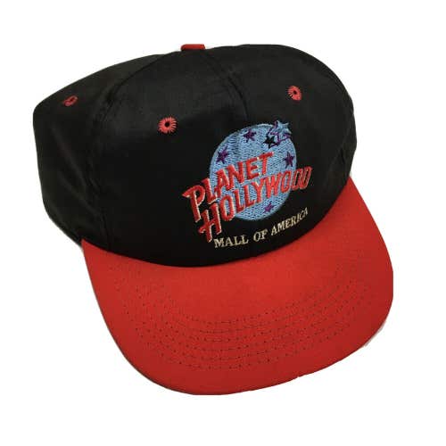 Vintage 90s Planet Hollywood Mall of American Minnesota Snapback Hat Cap Black