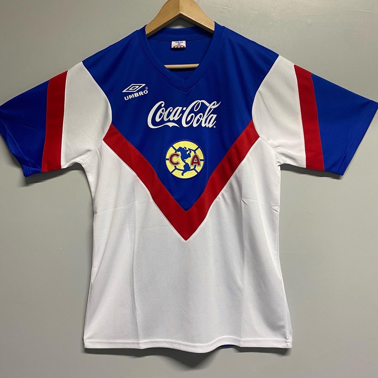 Club America Jersey Las Aguilas Blue & White Retro Soccer Jersey