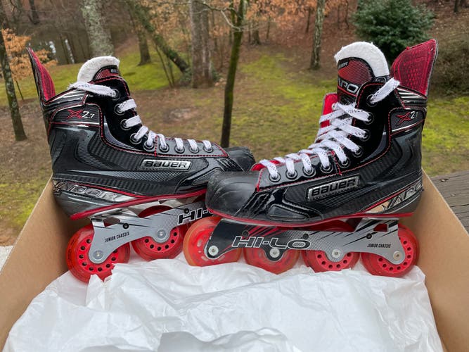 Used Bauer Vapor X2.7R Inline Skates Junior Regular Width Size 4.5