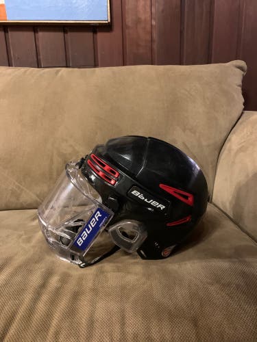 Used Large Bauer Helmet With Fish Bowl