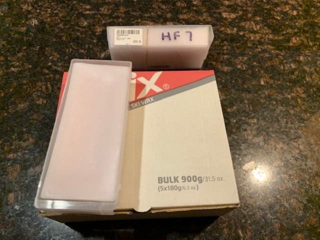 Swix HF7 180grams (2 bars) plus one bar of HF8
