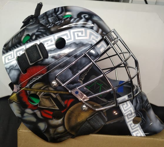 Airbrushed Spartan Senior Used Bauer NME 4 Goalie Mask