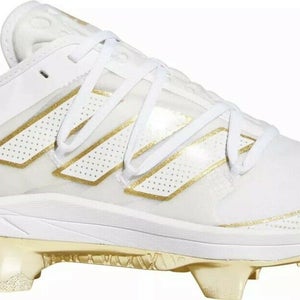 Adidas Adizero Afterburner 7 Mens TPU molded baseball cleats size 11 White/gold EG7611