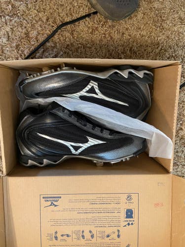 Black Adult Men's New Size 9.0 (Women's 10) Mizuno 9 Spike Lite Vapor Mid