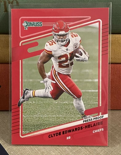 2021 Panini Donruss Press Proof Red Clyde Edwards-Helaire Kansas City Chiefs 120