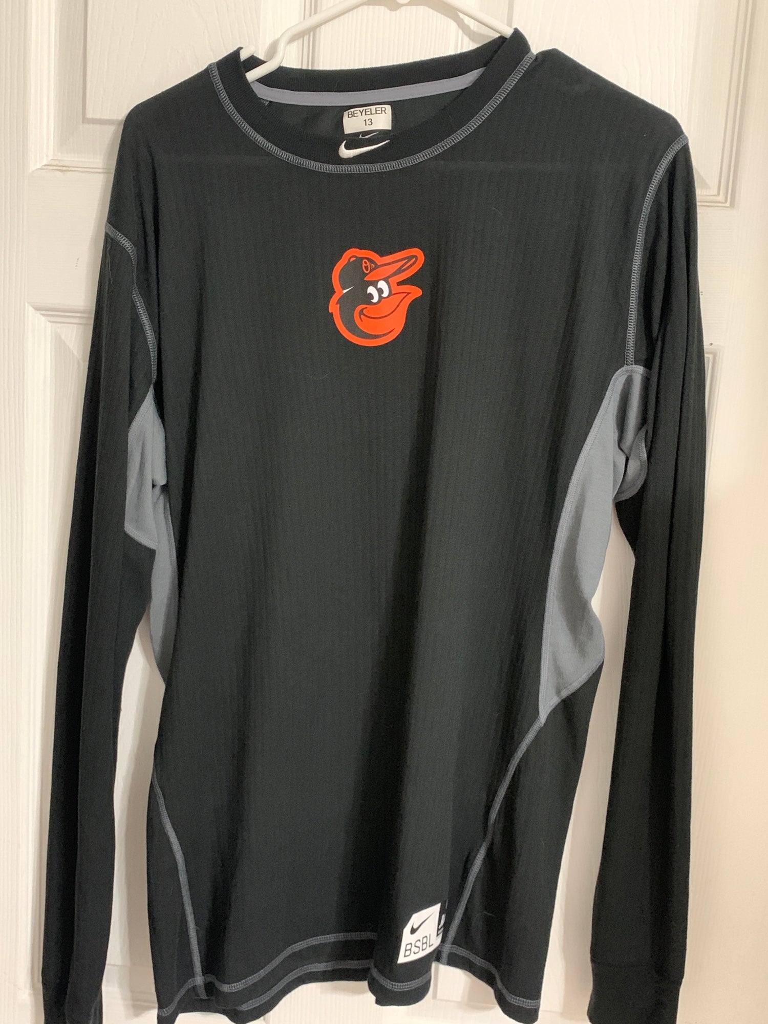 NIKE BALTIMORE ORIOLES TEAM ISSUED PLAYER Long Sleeve DRI FIT SHIRT LARGE