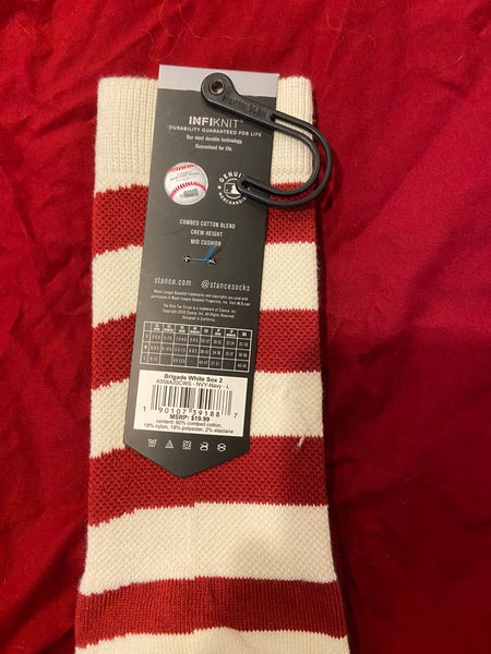 MLB STANCE BOSTON RED SOX YOUTH LARGE (3-5.5) CREW SOCKS - NEW WITH TAGS