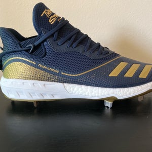 Adidas Icon V Baseball Metal Cleats w/ Boost Navy/Gold Men's Size 11.5.