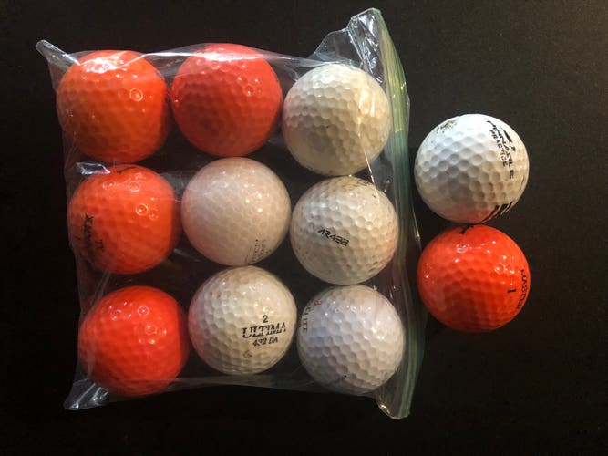 12 mixed lot used golf balls