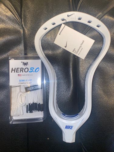New! Nike Unstrung L3 Lacrosse Head with Hero 3.0 complete mesh kit valued at $39.99!!