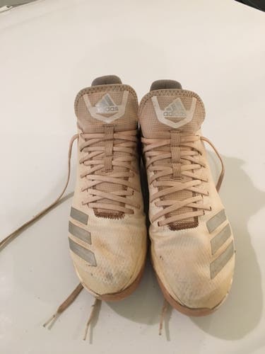 White Adult Men's Used Size 8.5 (Women's 9.5) Metal Adidas
