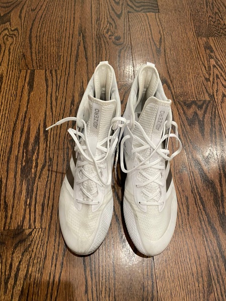 White Men's Molded Cleats High Top Adizero