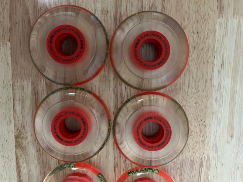 Labeda Slime Wheels 76/76/80/80 Full Set Red Roller Hockey Wheels