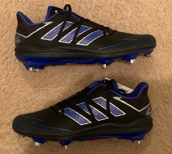Adizero Afterburner 7 Core Black/Royal Blue Cleats