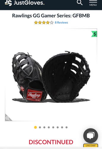 Rawlings GFBMB GG Gamer Glove First Base Glove 13” Hardball Excellent Condition