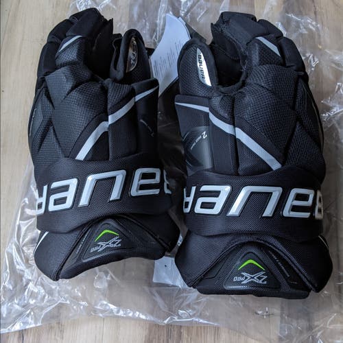 Black/White SR Bauer 14"  Vapor 2X Pro Gloves Retail Version