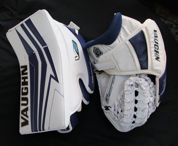 Basically New (used 3X) Regular Vaughn Velocity V9 Glove and Blocker Set