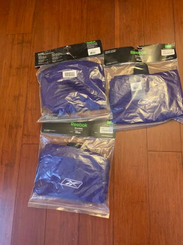 3 Pack Purple Senior Large Reebok  SX100 Socks 30 Inches