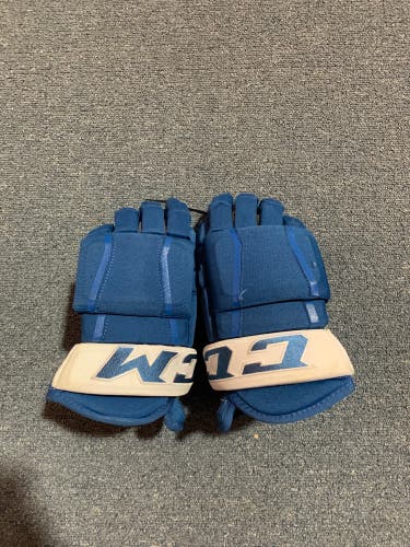 Game Used Blue CCM HG97 Pro Stock Gloves Colorado Avalanche Team Issue 14”
