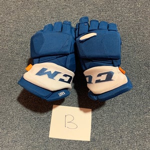 Game Used Blue CCM HGPJSPP Pro Stock Gloves Colorado Avalanche Kaut 14”