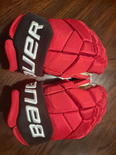 Nikita Gusev NJ Devils Game Used Set 2 Bauer Supreme 2S Pro Gloves 14" -1 Pro Stock