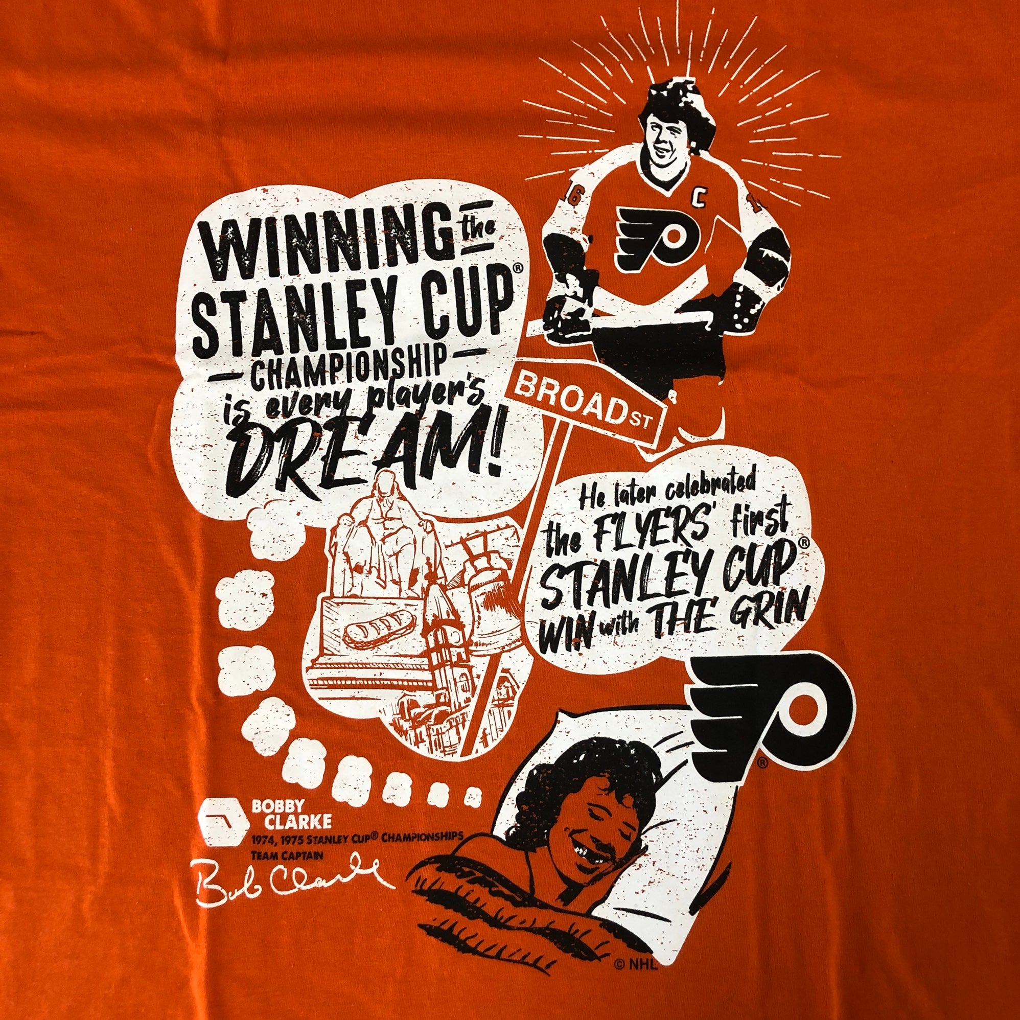 Philadelphia Flyers - Bobby Clarke Bold Gray NHL T-Shirt :: FansMania