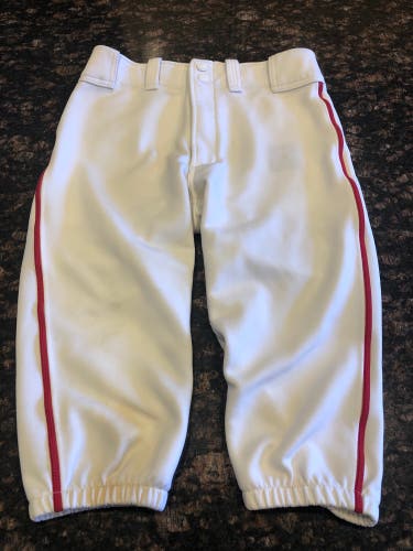 Mizuno white w red piping youth XL knicker pants