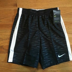 New Nike Unisex Youth Medium Futbol/Soccer Black White DRI-FIT Short