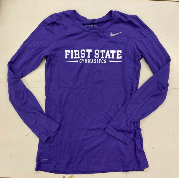 Nike First State Gymnastics Training T-Shirt Women's Small Purple Tee CU7445