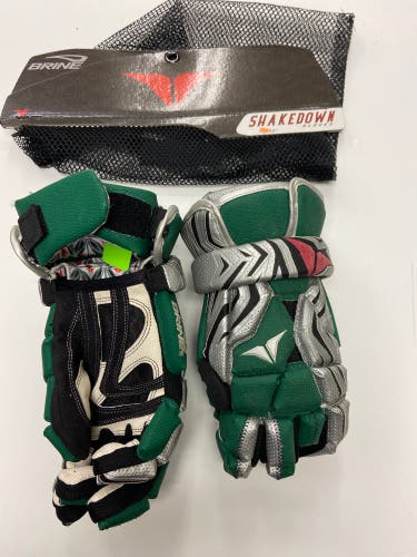 BUNDLE - 2 New Brine 13" Shakedown Lacrosse Gloves - Green and white