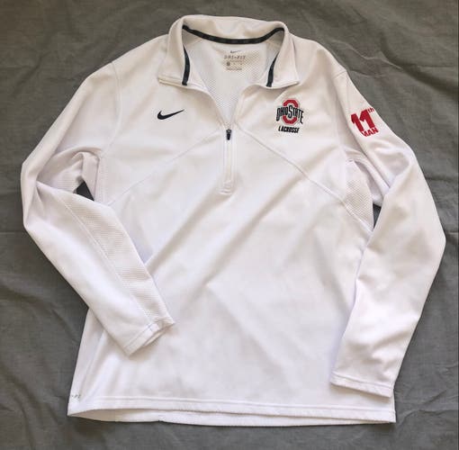 Ohio State Team Issued Lacrosse White XL Nike Pullover Jacket