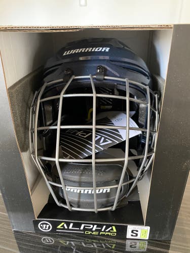 Warrior Alpha One Pro Helmet With Cage NAVY SMALL brand New