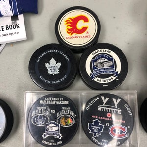 Leafs pucks custom order
