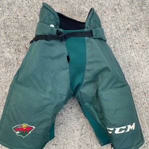 CCM HP70 Pro Stock Hockey Pants Large +1" Minnesota Wild Green 7712