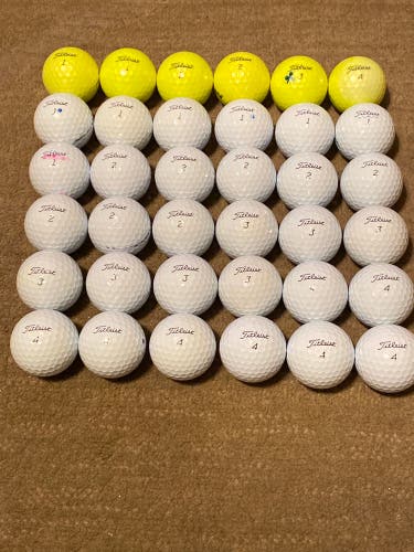 Used Titleist 36 Pack (3 Dozen) AVX Balls